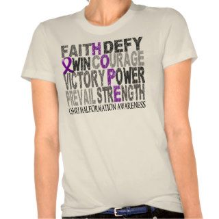 Hope Word Collage Chiari Malformation T shirts
