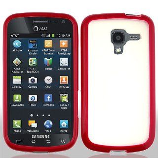 Frosted Clear Red Hard Cover Case for Samsung Galaxy Exhilarate SGH I577 Cell Phones & Accessories