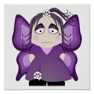 Sad Gothic Fairy In Purple Print