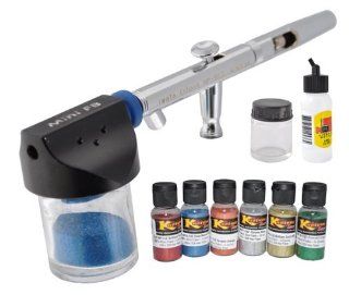 Mini Flake Buster and Iwata 4200 Airbrush & 2 Glass Bottles with FREE   6   1/2oz Flake Colors: Automotive