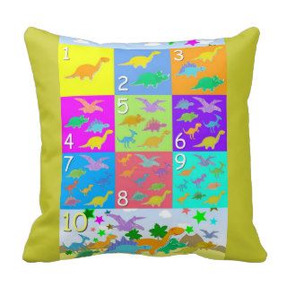 Cute Cartoon Dinosaurs Numbers 1   10 Counting Pillow