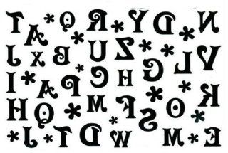 Black and White 26 Letters of the Alphabet Temporary Tattoo: Health & Personal Care