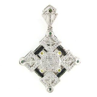 Men's & Women's Iced Out Hip Hop White Gold Plated Crystal Micro Pave Premium Diamond Charm Pendant: Jewelry