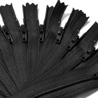 6 1/2" Nylon Coil Zipper YKK #3 Skirt & Dress Zippers Closed End 580 Black (12 Zippers)