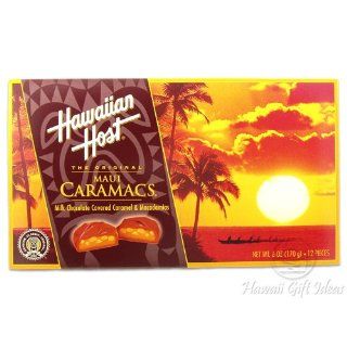 Hawaiian Host Maui Caramacs  Candy And Chocolate Covered Nut Snacks  Grocery & Gourmet Food