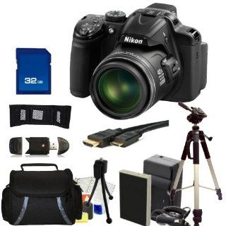 Nikon COOLPIX P520 Digital Camera (Black) Kit. Includes: 32GB Memory Card, High Speed Memory Card Reader, Extended Life Replacement Battery, Charger, Mini HDMI, Tripod, Case & More : Point And Shoot Digital Cameras : Camera & Photo