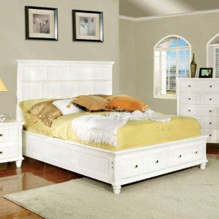 Full Size Willow Creek Cottage Style White Finish Bed Frame Set: Home & Kitchen