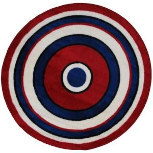 LA Rug Inc. Fun Time Shape Concentric 2 51 in. Round Area Rug FTS 150 51RD