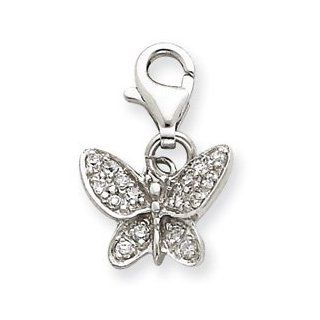 CZ Butterfly Charm Sterling Silver CZ Butterfly Charm Jewelry