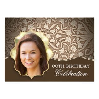 elegant classic chic birthday photo invitations