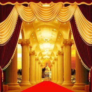 Fancy Red Carpet Hall 10' x 10' CP Backdrop Computer Printed Scenic Background  Photo Studio Backgrounds  Camera & Photo