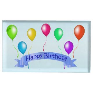Colorful Happy Birthday Balloons Banner Party Table Card Holders