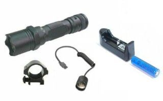 Ultimate Arms Gear Tactical Rechargeable 130+ Lumens L.E.D Military Flashlight LED Tac   Light Kit For Mossberg 500/590/835/Maverick 88 12/20 Gauge Shotgun With A 7/8" Weaver Picatinny Rail Includes: Weaver Picatinny Ring Mount, Remote Pressure Switch