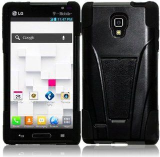 LG Optimus L9 P769 MS769 ( Metro PCS , T Mobile ) Phone Case Accessory Charming Black Dual Protection Impact Hybrid Cover with Free Gift Aplus Pouch: Cell Phones & Accessories