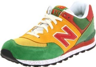 New Balance Men's 574 Fruity Pack Lace Up Fashion Sneaker, Yellow/Green/Red, 7.5 D US Shoes