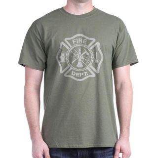 CafePress Firefighters Maltese Cross Dark T Shirt