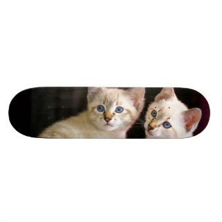 Two Mekong Bobtail Tabby Point Kittens Skate Decks