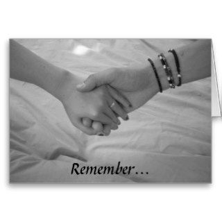 Black and White Holding Hands Greeting Card