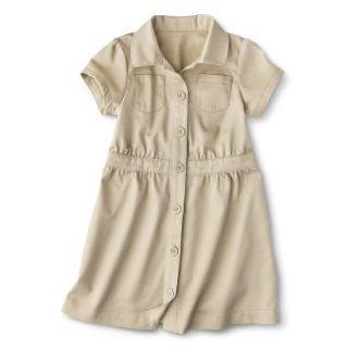 Cherokee Toddler Girls School Uniform Short Sleeve Safari Dress   Pita Bread 5T
