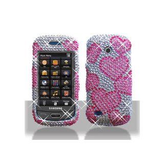 Silver Pink Heart Bling Gem Jeweled Crystal Cover Case for Samsung Eternity II 2 SGH A597: Cell Phones & Accessories