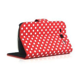 HJX i9300 S3 Red Polka Dots Pattern PU Leather Wallet Card Pouch Cover Case with Stand for Samsung Galaxy i9300 S3 III + Gift 1pcs Insect Mosquito Repellent Wrist Bands bracelet: Cell Phones & Accessories