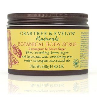 Crabtree & Evelyn Naturals Botanical Body Scrub   Lemongrass & Brown Sugar   8.8 oz / 250 g : Beauty