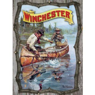 Rockin W Brand Fisherman In Canoe 3D Twig Sign : Hunting Signs : Sports & Outdoors
