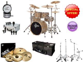 Gretsch New Classic NC F604 VG Vintage Glass 4 Piece Groove Drum Kit   INCLUDES: Audix FP5 Drum Mics, Sabian Arena Mix Cymbal Pack, Gibraltar Hardware w/DOUBLE PEDAL, DrumDial Drum Tuner & Protection Racket LARGE Hardware Case on Wheels, EXCLUSIVE RECO