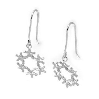 (X1000Diamond FBA) 14K/585 White Gold Diamond Cut Snowflakes French Wire Earrings: X1000Diamond: Jewelry