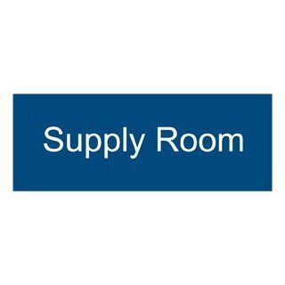 Supply Room White on Blue Engraved Sign EGRE 586 WHTonBLU Wayfinding : Business And Store Signs : Office Products