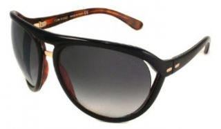 Tom Ford Milo Wraparound Sunglasses FT0073/O035/62/16: Black Pearl Havana/Smoke Gradient: Clothing