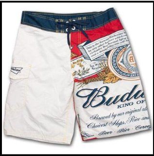 Budweiser Bud Beer Surf Board Swim Trunks Shorts Mens Size 34: Everything Else
