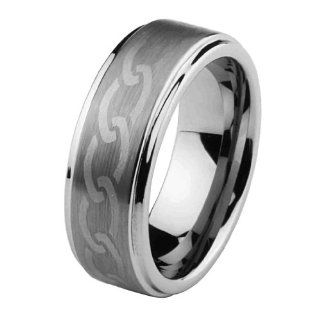 *** LASER ENGRAVING SERVICE *** 8mm Celtic Design Laser Engraved Cobalt Free Tungsten Carbide COMFORT FIT Wedding Band Ring for Men and Women (Size 5 to 15) [DETAIL INFORMATION   PLEASE CLICK AND CHECK THE ITEM DESCRIPTION]   Size 15: Reeve and Knight: Jew