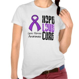 Cystic Fibrosis Hope Love Cure Ribbon Shirts