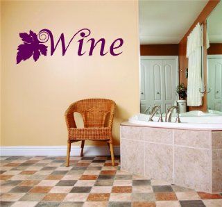 Wine With Grapes  COLOR=BURGUNDY   SIZE=10"x40"   Sign Banner Kitchen Bar Home Decor Picture Art Graphic Design Mural Image Vinyl Wall   Best Selling Cling Transfer Decal   Wall Decor Stickers