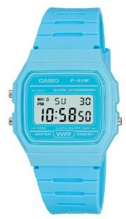 Casio Light Blue Digital Water Resistant Watch   Casio F91WC 2A: Watches