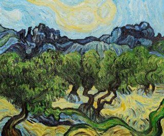 Van Gogh Paintings: Olive Trees with the Alpilles in the Background   Oil Paintings