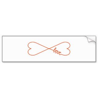 Endless love, heart shaped infinity sign bumper stickers