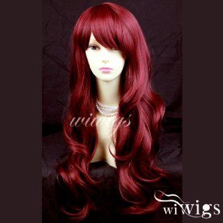 Sexy Beautiful Layered wavy Red mix Long Ladies Wigs Burgundy Skin Top Wig: Health & Personal Care