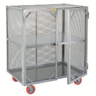 Little Giant SC 3060 6PPY Welded Steel Visible Mobile Storage Locker with Fixed Center Shelf, 2000 lbs Load Capacity, 56" Height x 30" Width x 60" Length