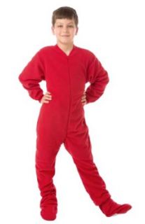 Big Feet PJs Red (601) Junior Fleece Footed Pajamas: Novelty Pajama Sets: Clothing