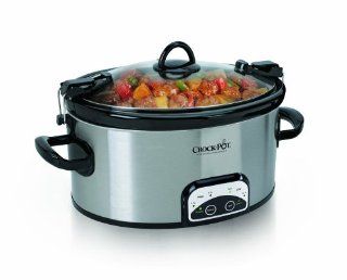 Crock Pot SCCPVL605 S 6 Quart Programmable Cook & Carry Oval Slow Cooker, Stainless Steel: Kitchen & Dining