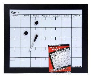 Dooley Boards Black Framed Magnetic Calendar Dry Erase Board, 18 x 22 Inch, Black (1824CALMG) : Office Products