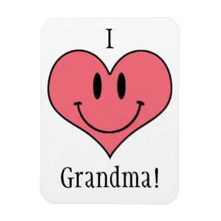I Love Grandma Cute Heart Smilie Rectangular Magnets