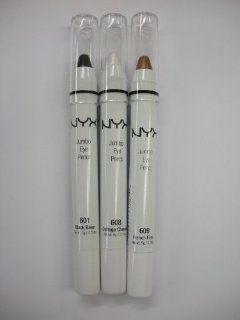 Nyx Jumbo Pencil Black Bean (601) + Cottage Cheese (608) + French Fries (609) : Combination Eye Liners And Shadows : Beauty