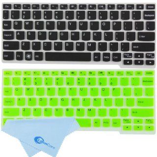 LeenCore 2 Pack Translucent Silicone Laptop Keyboard Skin Cover Protector for IBM Lenovo IdeaPad YOGA 11 Ultrabook,IdeaTab K3011W,S206 US Layout (Black+Green) + 1x Microfiber Cleaning Cloth from LeenCore: Computers & Accessories