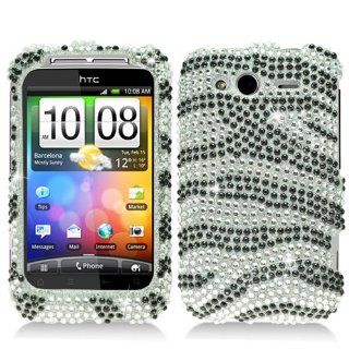 Hard Plastic Snap on Cover Fits HTC A510e WildFire S, Marvel Black and White Zebra Full Diamond T Mobile (does not fit HTC 6225 Wildfire Bee): Cell Phones & Accessories