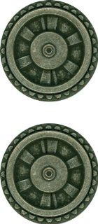 JHB Original Series Steampunk Buttons Closed Wheel, Antique Silver Finish