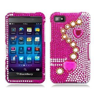 Aimo BB10PCLDI636 Dazzling Diamond Bling Case for BlackBerry Z10   Retail Packaging   Pearl Pink: Cell Phones & Accessories