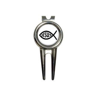 Ichthus Fish Christian Jesus Golf Divot Repair Tool and Ball Marker  Sports & Outdoors
